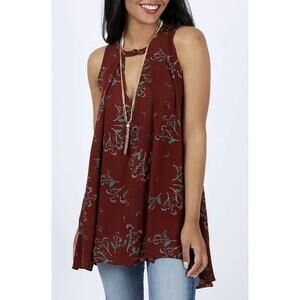 Free People Crimson Whimsygoth Sleeveless Tunic Top Dress Boho Cottagecore Small